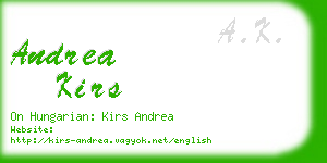 andrea kirs business card